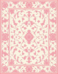 Pink Floral Swirls Pattern Rug
