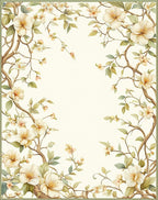 Delicate Floral Vine Border Design Rug