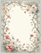 Floral Vine Swirls and Petals Rug