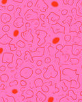 Bold Pink Red Organic Pattern Rug