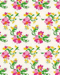 Vibrant Pink Yellow Floral Pattern Rug