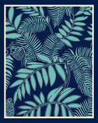 Tropical Leaf Silhouette Design Rug
