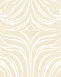 Cream White Abstract Flowing Pattern Rug