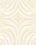 Cream White Abstract Flowing Pattern Rug