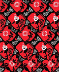 Bold Red Black Abstract Faces Rug