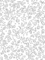 Whimsical Botanical Sketch Pattern Rug