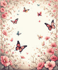 Floral Butterfly Garden Design Rug