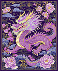 Majestic Dragon Peony Floral Pattern Rug