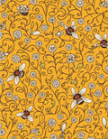 Whimsical Bee Floral Swirl Pattern Rug