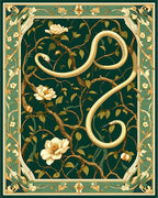 Serpentine Floral Botanical Art Nouveau Rug