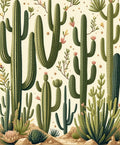 Desert Cactus Floral Pattern Rug