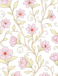 Pastel Bloom Vine Pattern Rug
