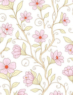 Pastel Bloom Vine Pattern Rug