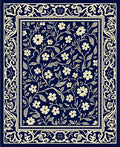 Classic Dark Floral Vine Rug