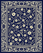 Classic Dark Floral Vine Rug