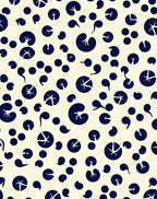 Navy Blue Botanical Pattern Design Rug