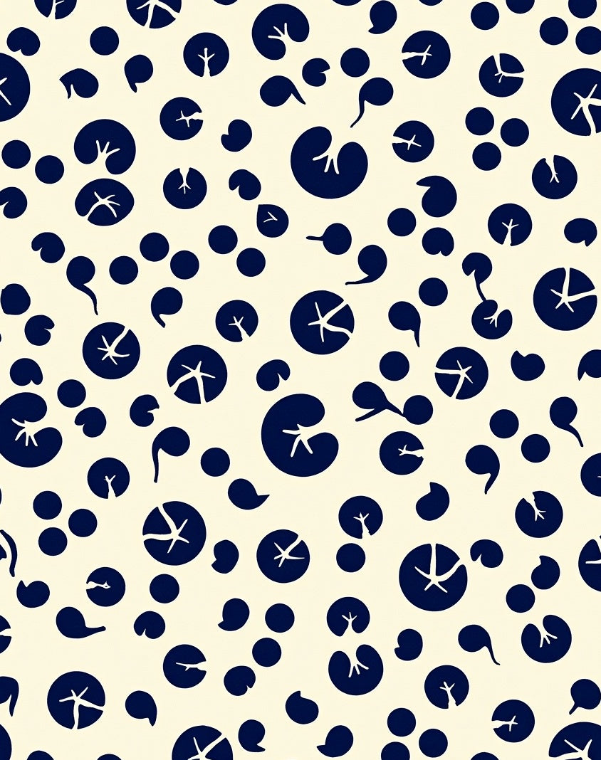 Navy Blue Botanical Pattern Design Rug