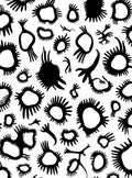 Abstract Organic Black White Pattern Rug