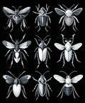 Monochromatic Insect Collection Pattern Rug