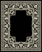 Intricate Floral Border Design Rug