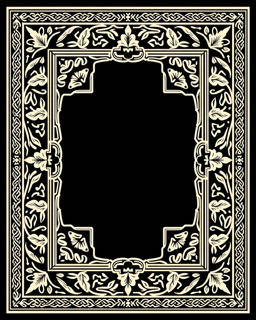 Intricate Floral Border Design Rug