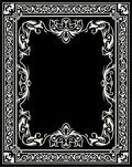 Ornate Floral Scroll Border Design Rug