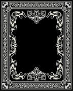 Ornate Floral Scroll Border Design Rug