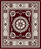 Ornate Compass Rose Intricate Design Rug