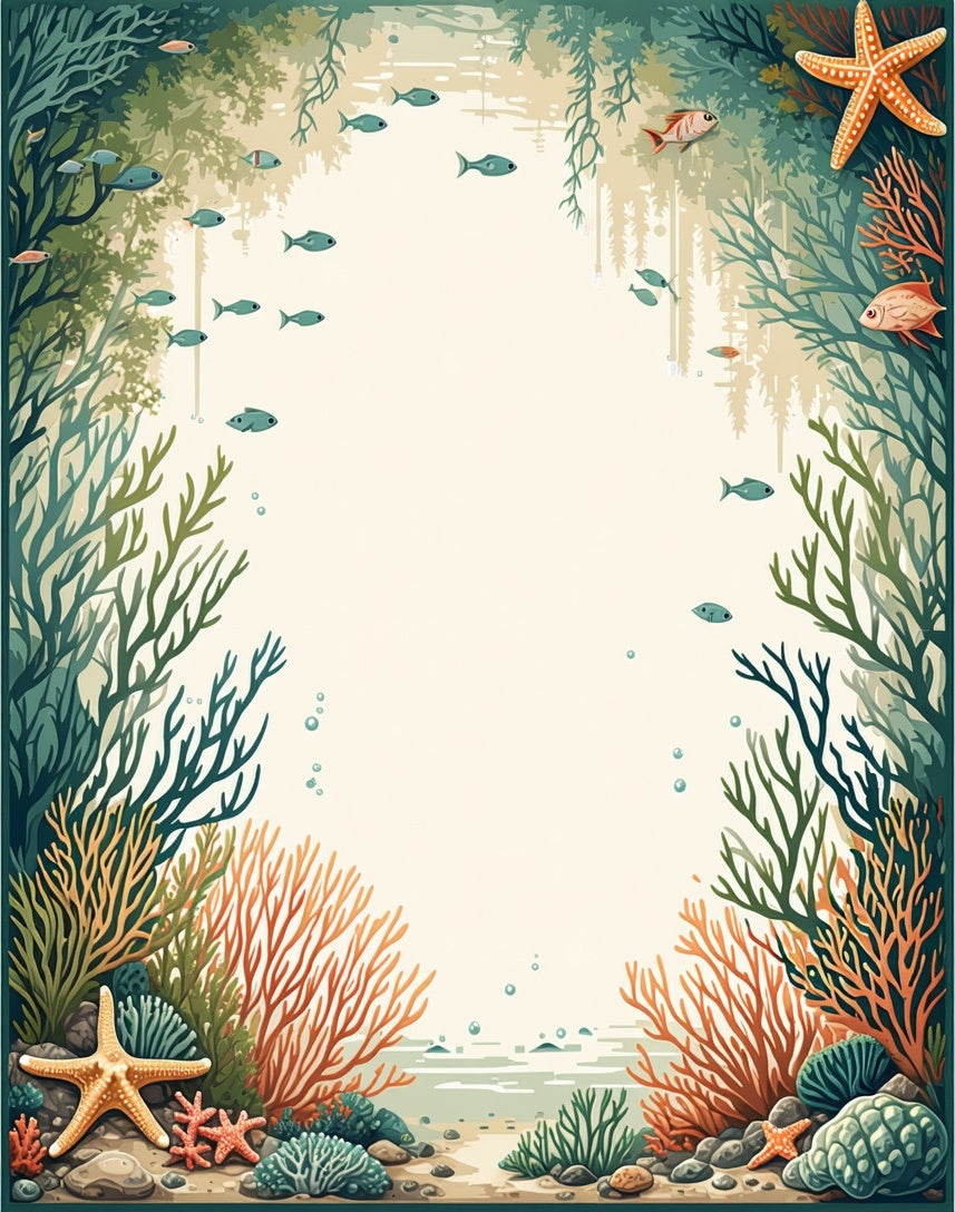 Undersea Coral Fish Pattern Rug