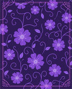 Purple Floral Vine Pattern Rug