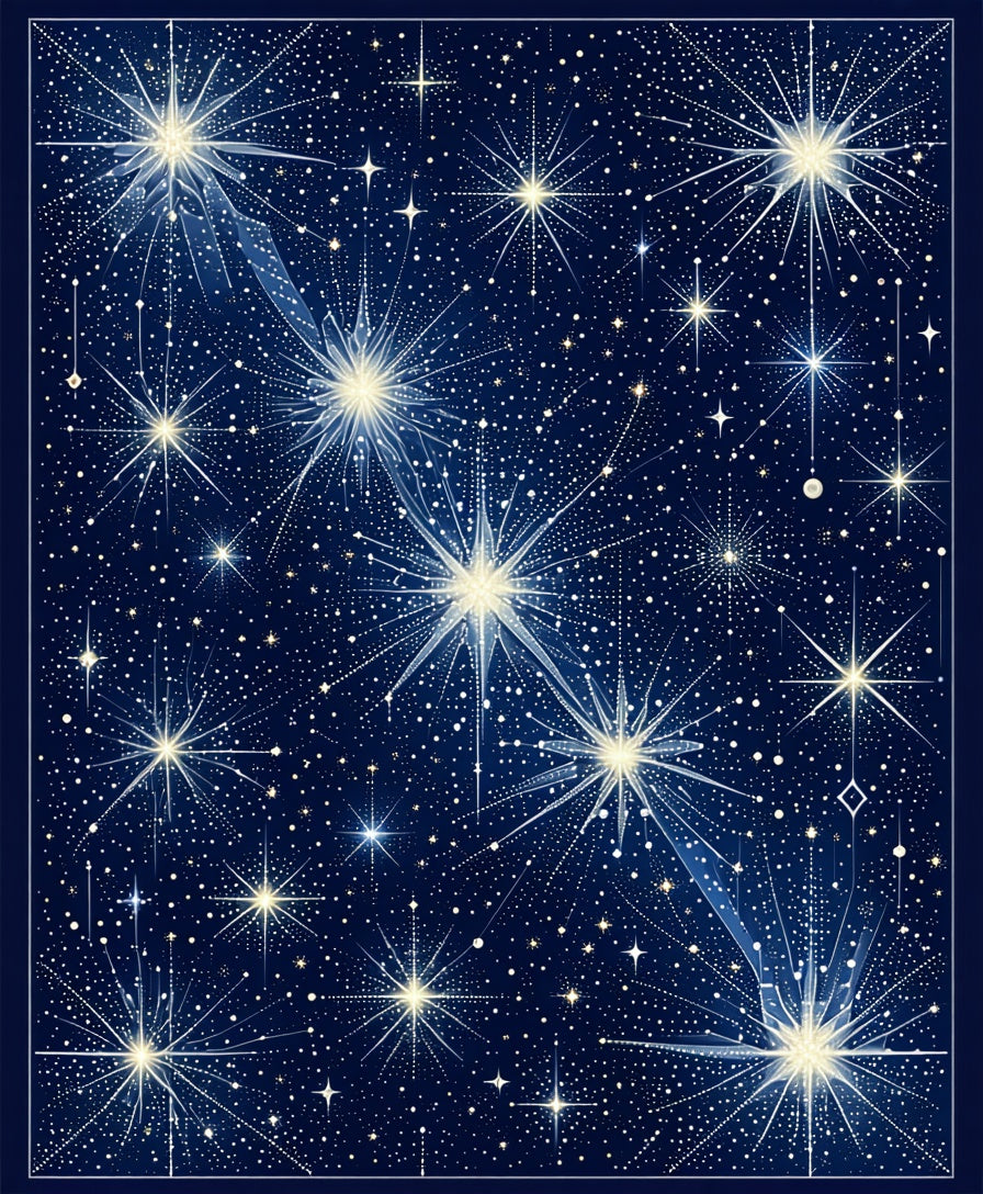 Celestial Starburst Pattern Design Rug