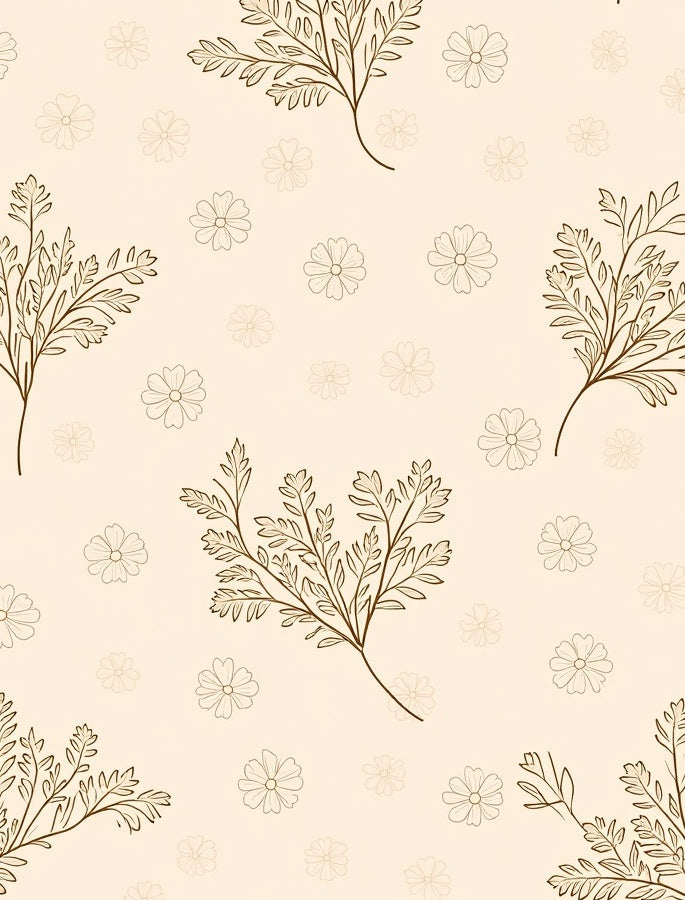 Delicate Floral and Leaf Pattern Rug