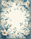 Elegant White Floral Vine Pattern Rug