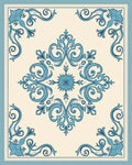 Classic Sky Blue Floral Medallion Rug