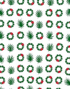 Green Leaf Red Berry Wreath Arrangement Rug