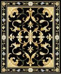 Classic Golden Floral Scroll Rug