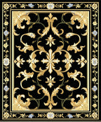 Classic Golden Floral Scroll Rug