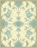 Vintage Floral Scrollwork Design Rug