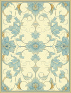 Vintage Floral Scrollwork Design Rug