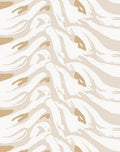 Abstract Brushstroke Tan White Stripes Rug