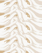 Abstract Brushstroke Tan White Stripes Rug