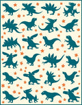 Whimsical Teal Dinosaur Pattern Rug