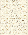 Neutral Butterfly Vine Pattern Rug