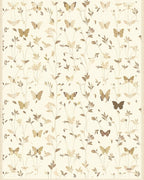 Neutral Butterfly Vine Pattern Rug