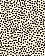 Spotted Patterned Ivory Black Rug