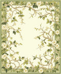 Elegant Floral Vine Border Design Rug
