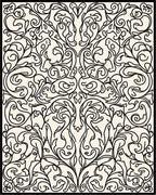 Elegant Floral Vine Scroll Pattern Rug