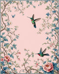 Hummingbird Blossom Delicate Floral Pattern Rug