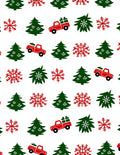 Red Truck Snowflakes Christmas Trees Rug