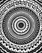 Black White Intricate Mandala Pattern Rug